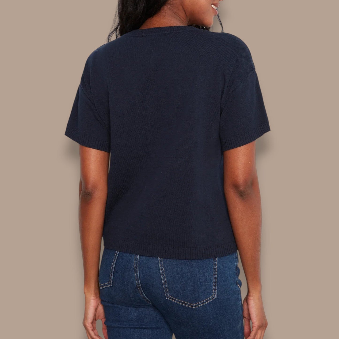 Charlie B - Floral Short Sleeve Sweater
