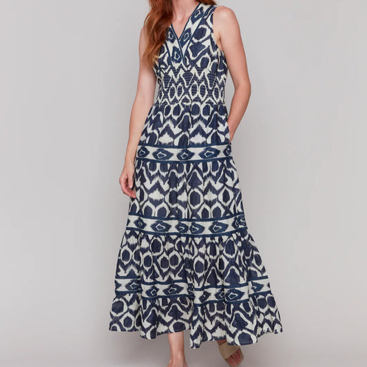 Charlie B - Printed Sleeveless V-Neck Maxi Dress