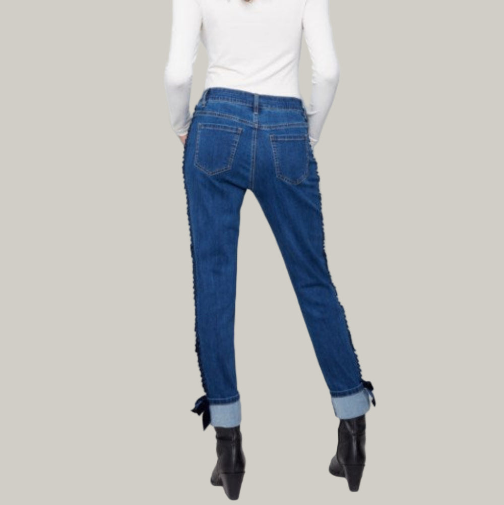 Charlie B - Slim Leg Jeans With Velvet Bow