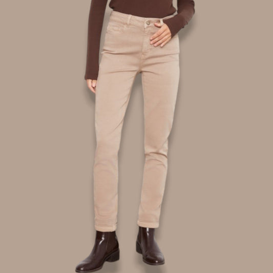 Charlie B - Straight Leg Twill Pants with Cuffed Hem