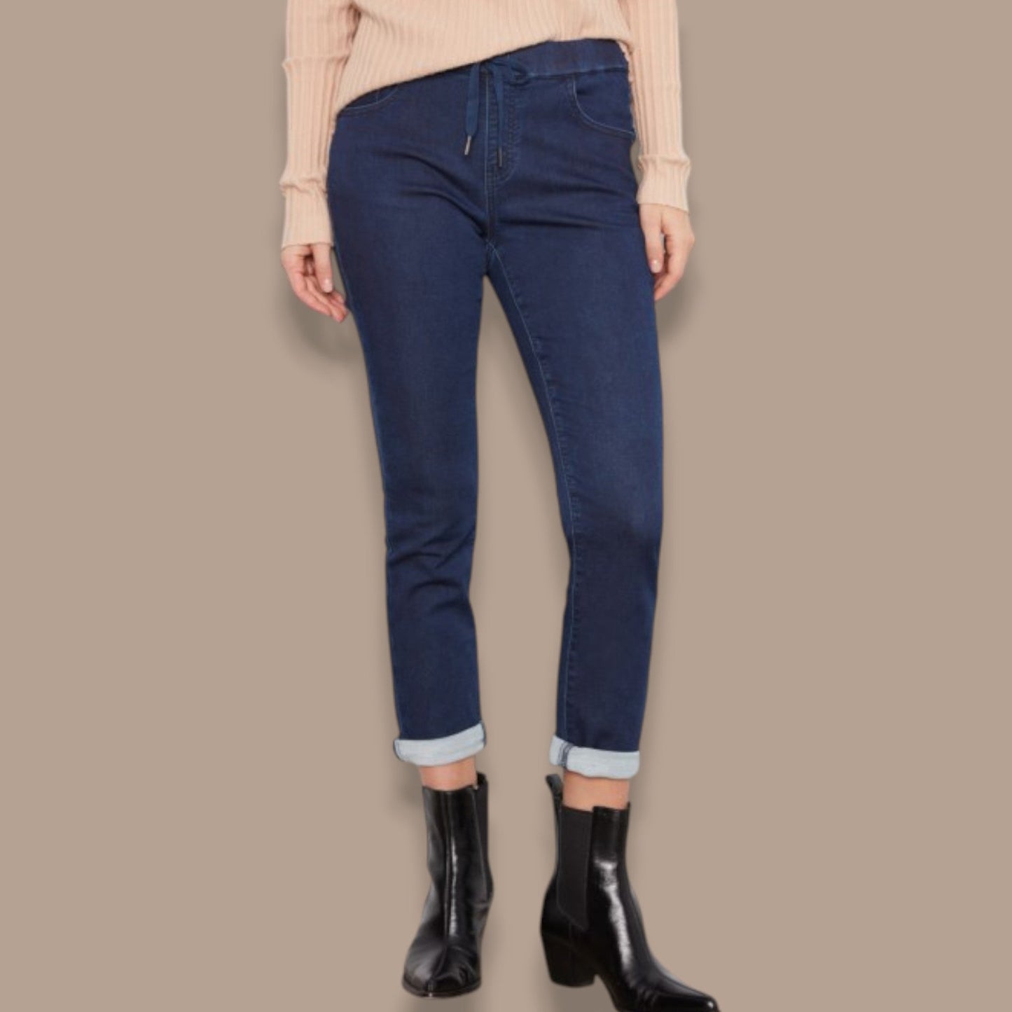 Charlie B - Knit Denim Slim-Leg Jogger Pants