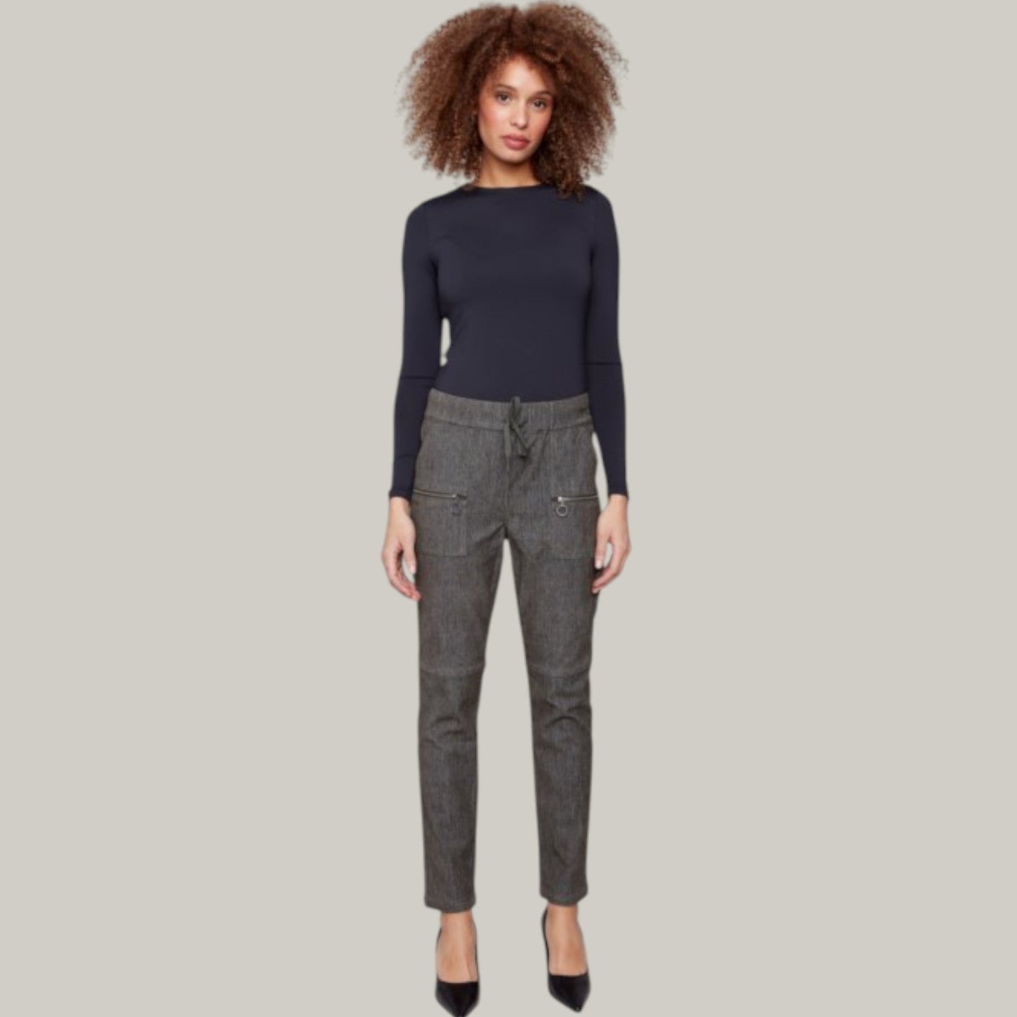 Charlie B - Pull-On Corduroy Jogger Pant With Zip Pockets