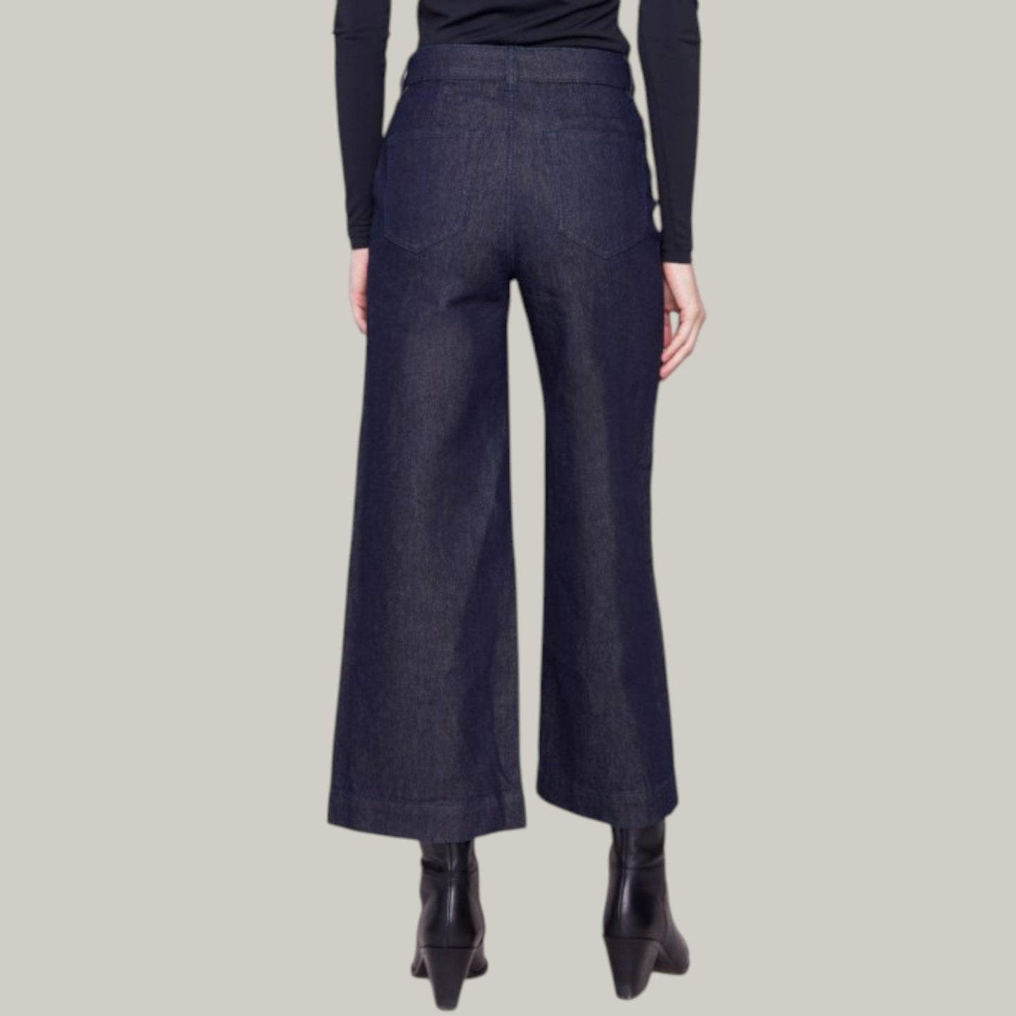 Charlie B - Cropped Flare Patch Pocket Lurex Jeans