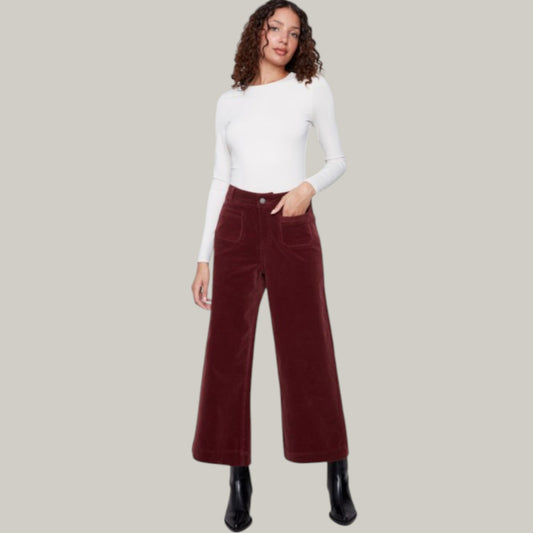 Charlie B - Cropped Flare Corduroy Pant
