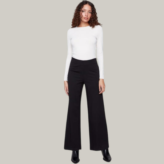 Charlie B - Pull-On Ponte Wide Leg Pants