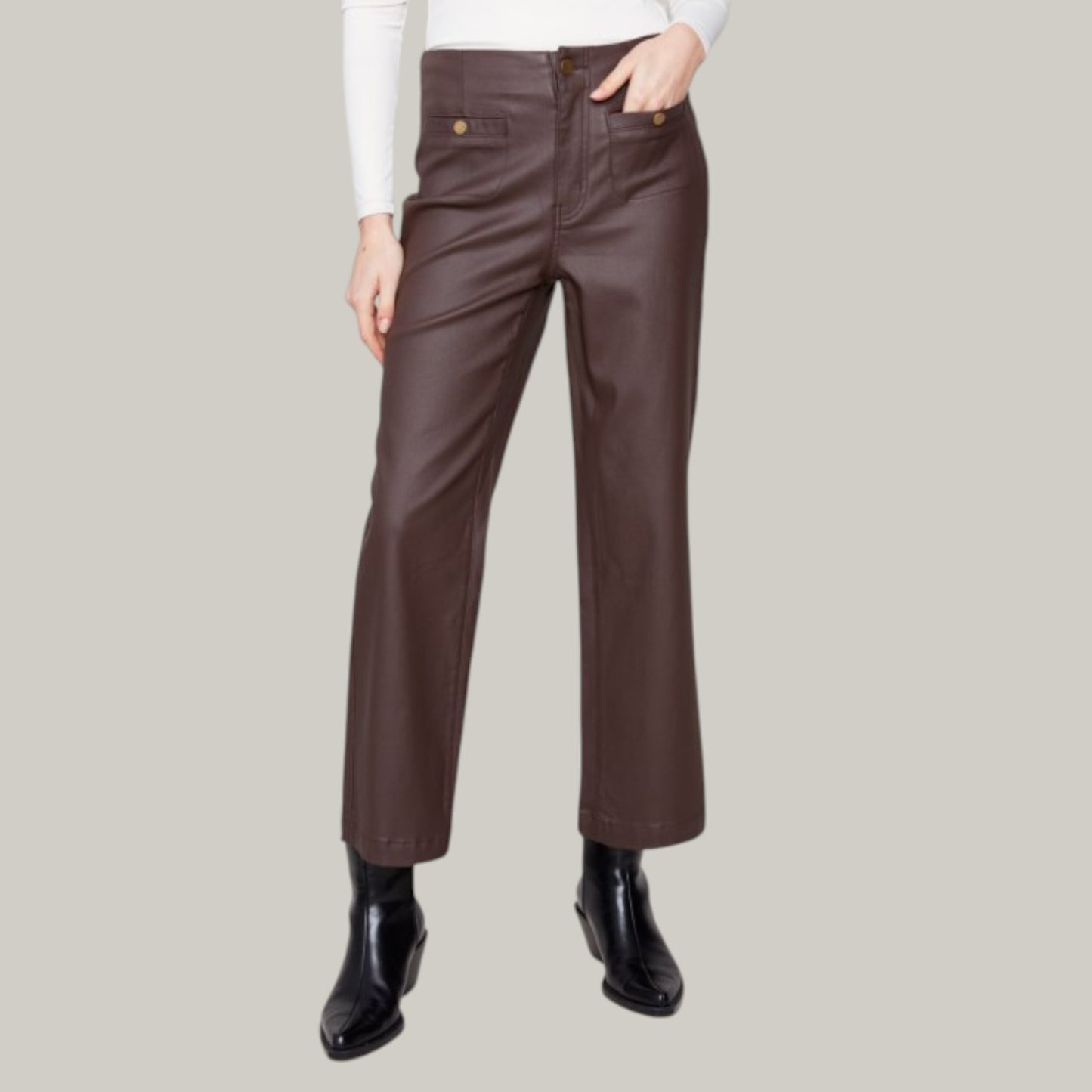 Charlie B - Flare Leg Pants With Front Welt Pockets
