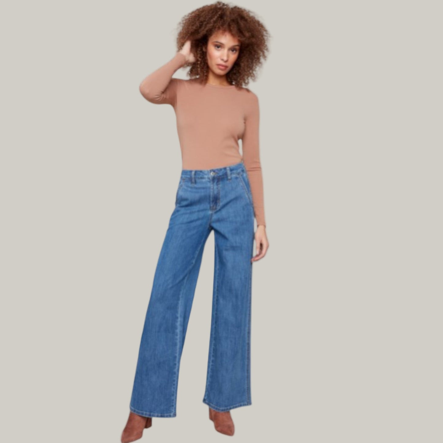 Charlie B - Wide Leg Stretch Denim Jeans