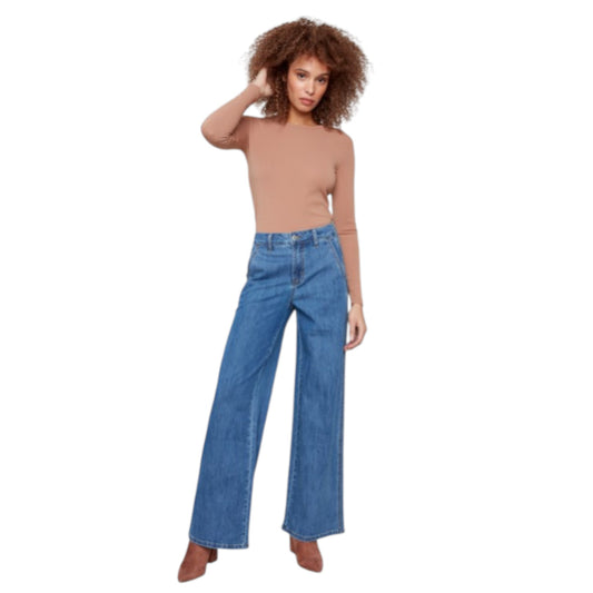 Charlie B - Wide Leg Stretch Denim Jeans