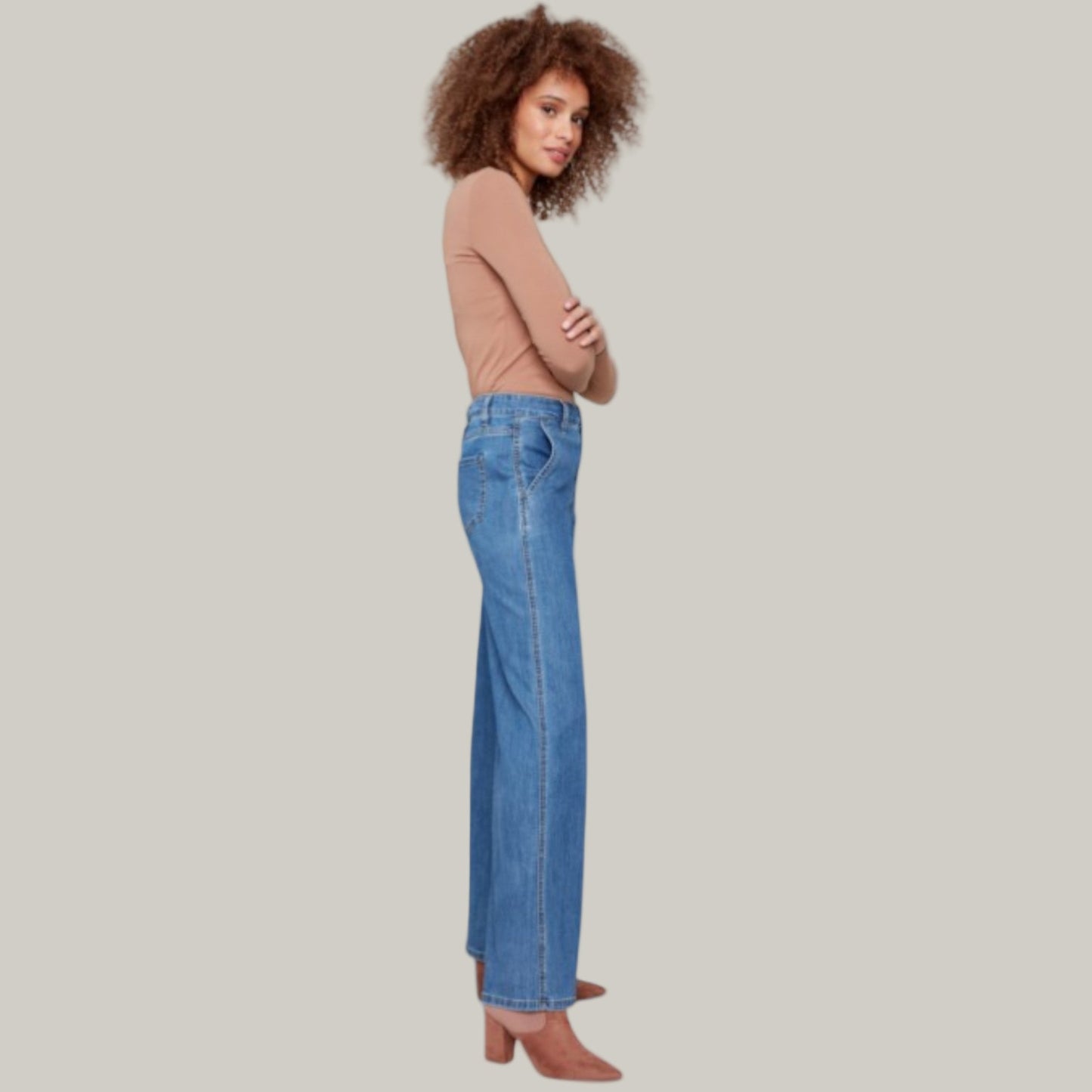 Charlie B - Wide Leg Stretch Denim Jeans