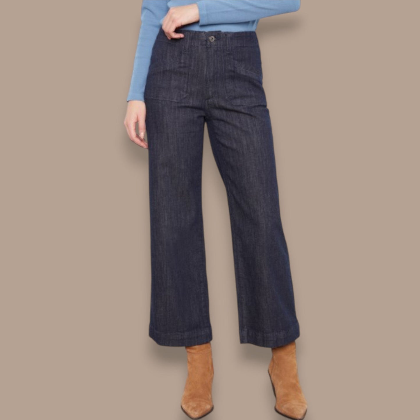 Charlie B - Cropped Wide Leg Denim Jeans