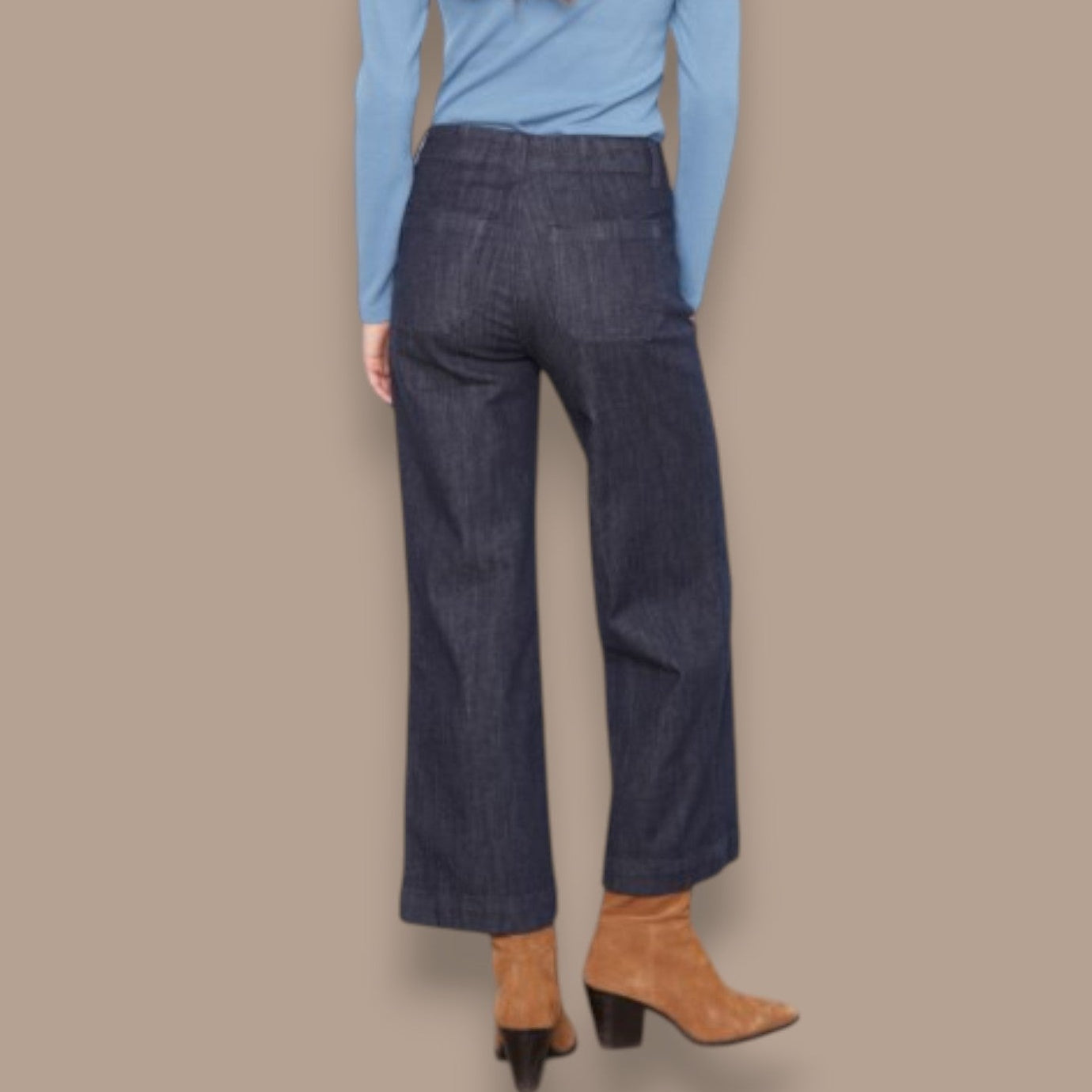 Charlie B - Cropped Wide Leg Denim Jeans