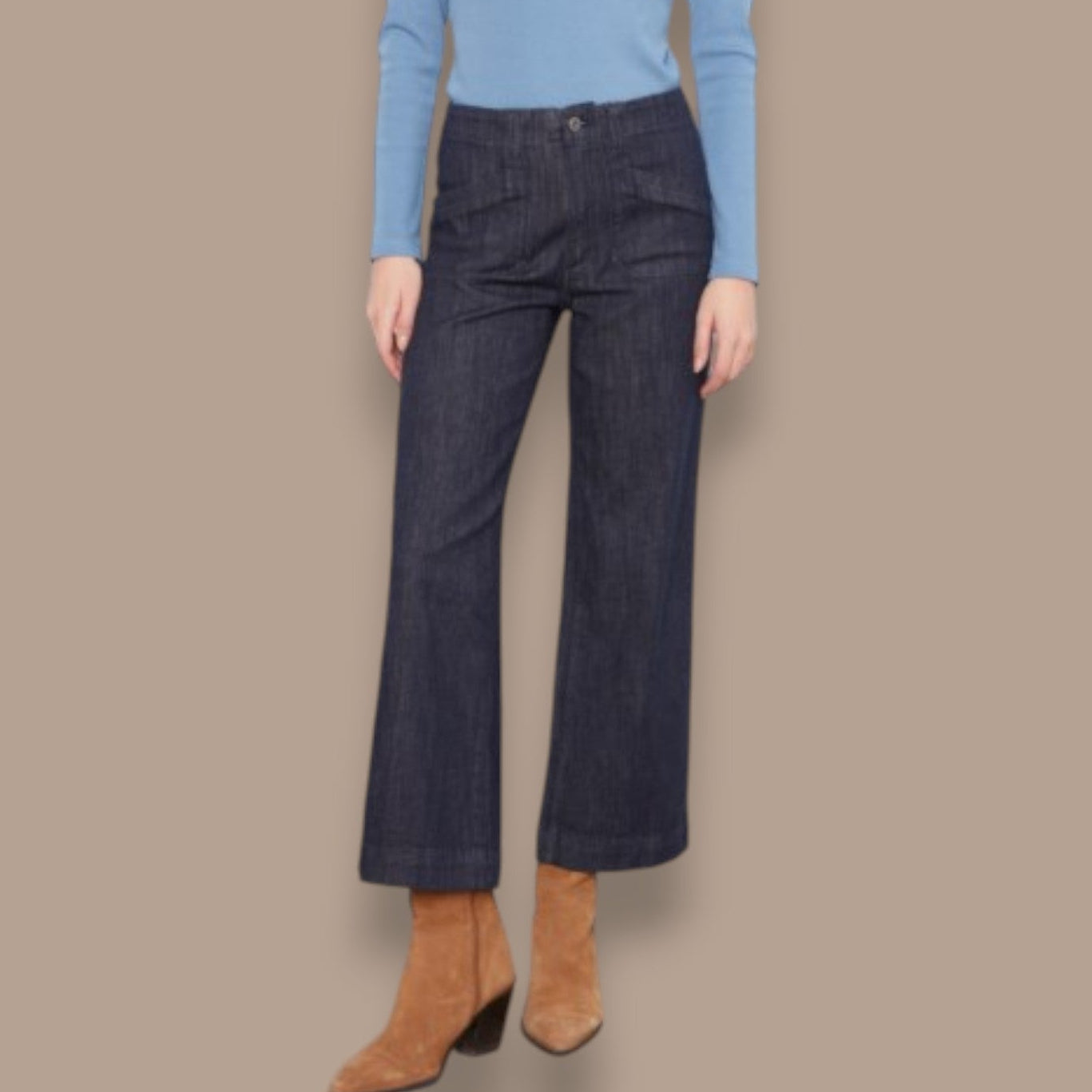Charlie B - Cropped Wide Leg Denim Jeans