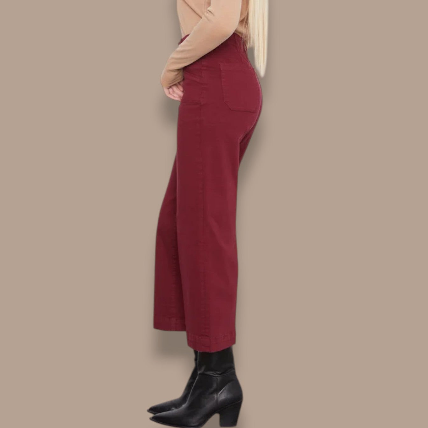 Charlie B - Cropped Wide Leg Twill Pants