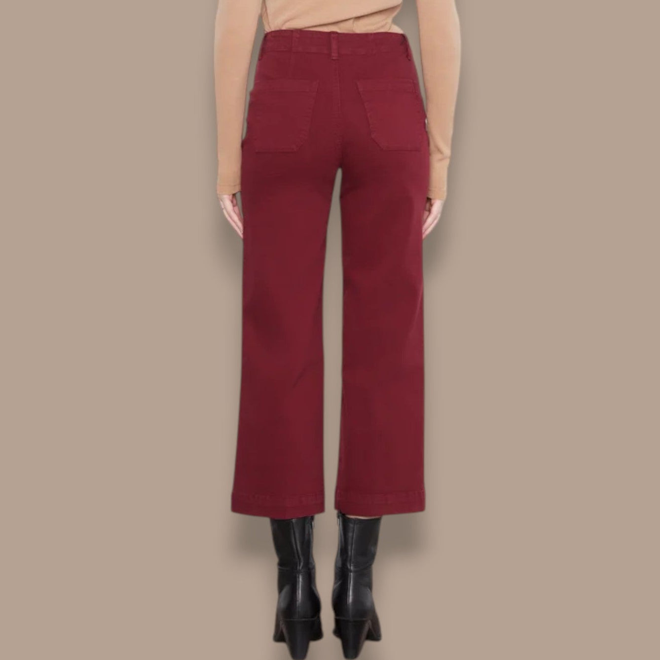 Charlie B - Cropped Wide Leg Twill Pants