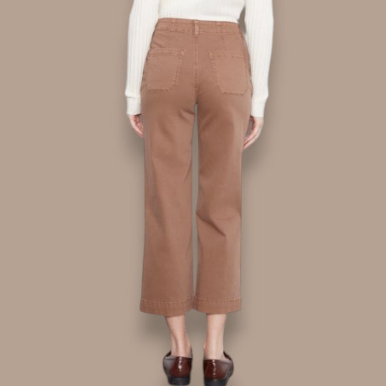 Charlie B - Cropped Wide Leg Twill Pants