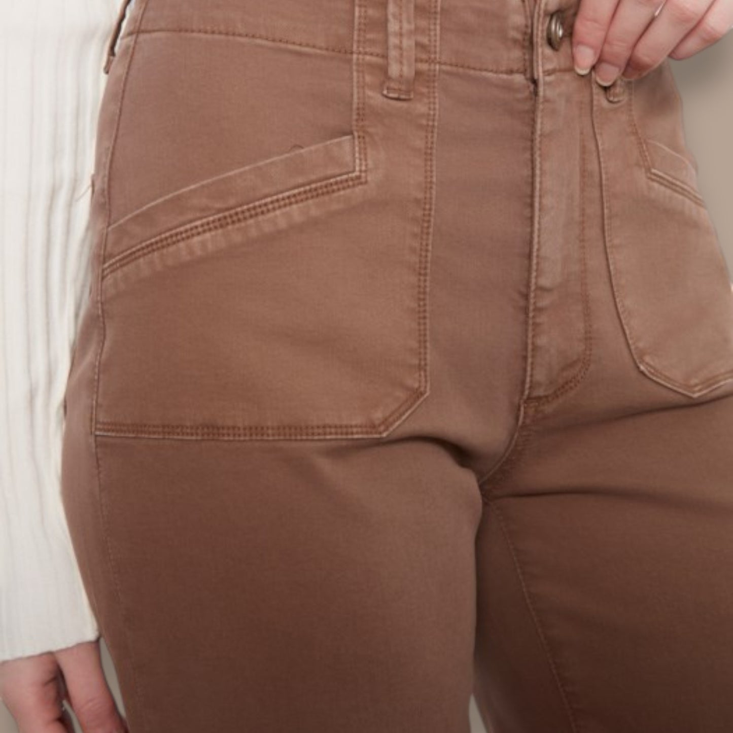 Charlie B - Cropped Wide Leg Twill Pants