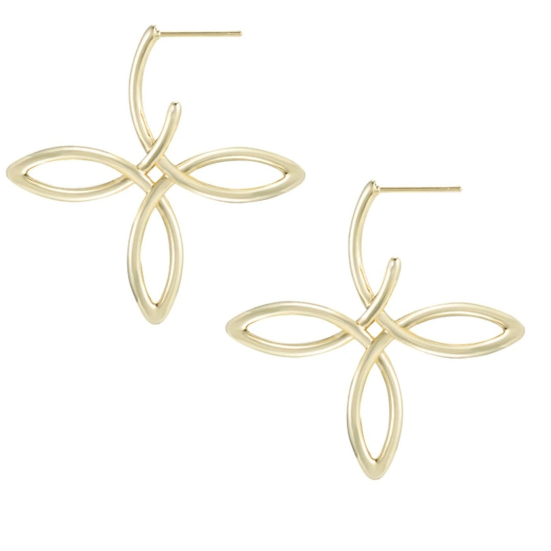 Natalie Wood - She's Classic Cross Gold Hoop Earrings