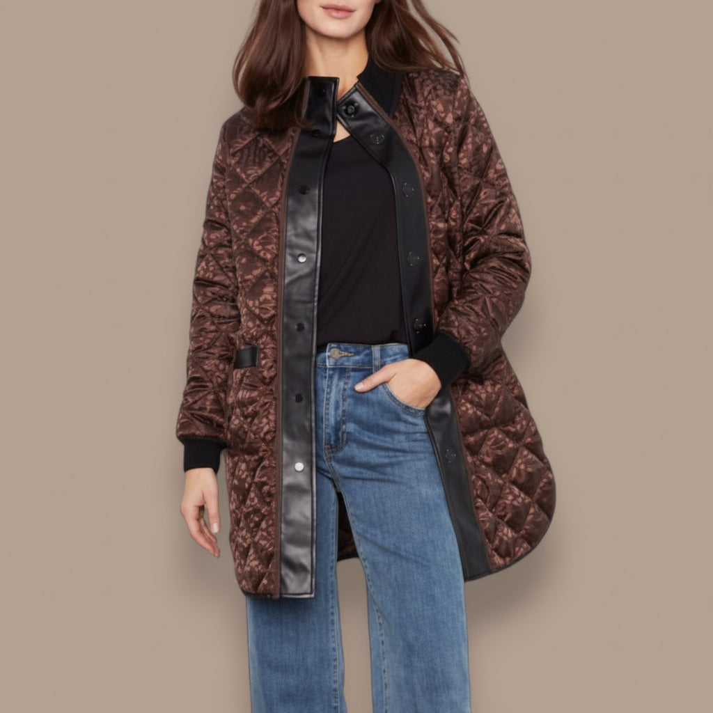 Charlie B - Reversible Mocha Quilted Jacket
