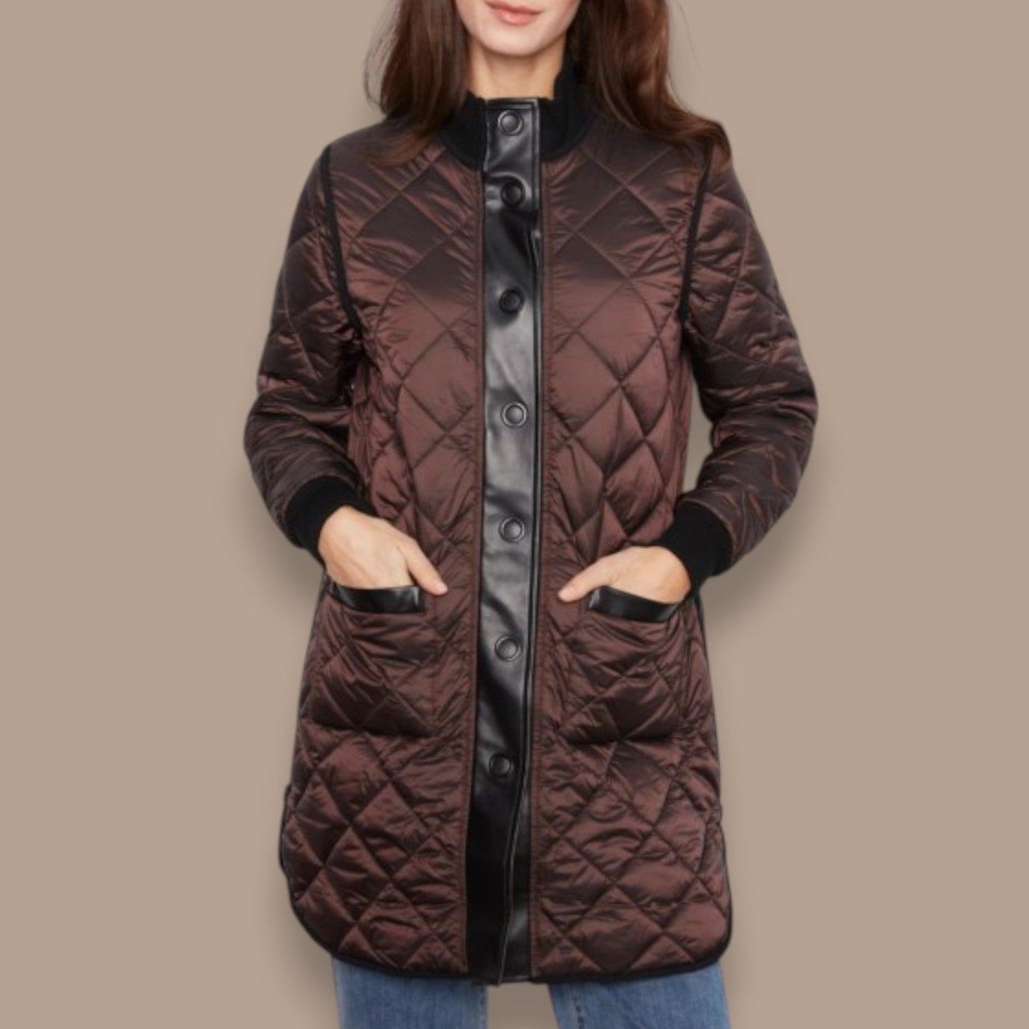 Charlie B - Reversible Mocha Quilted Jacket