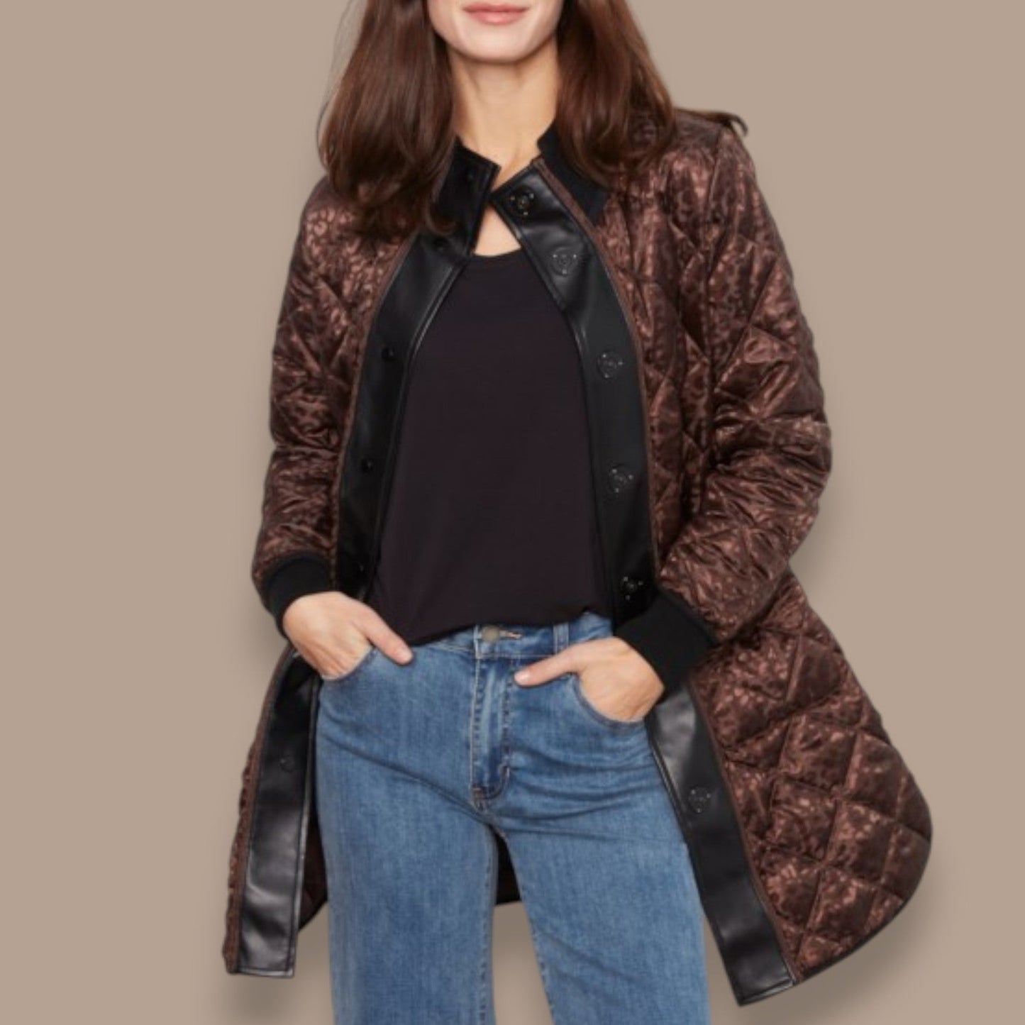 Charlie B - Reversible Mocha Quilted Jacket
