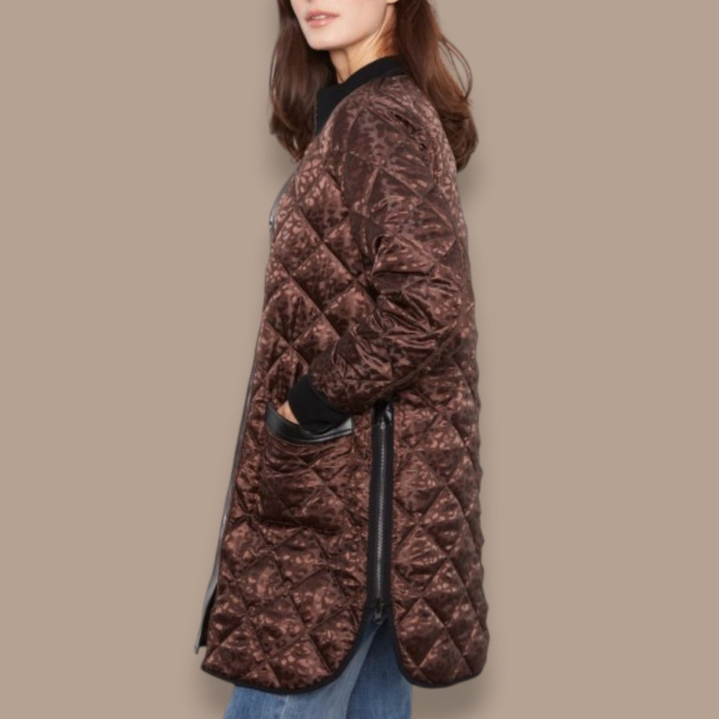 Charlie B - Reversible Mocha Quilted Jacket