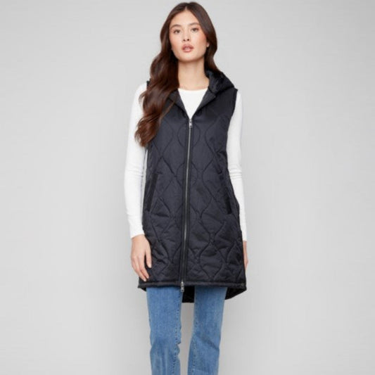 Charlie B - Pearlized Long Hooded Vest
