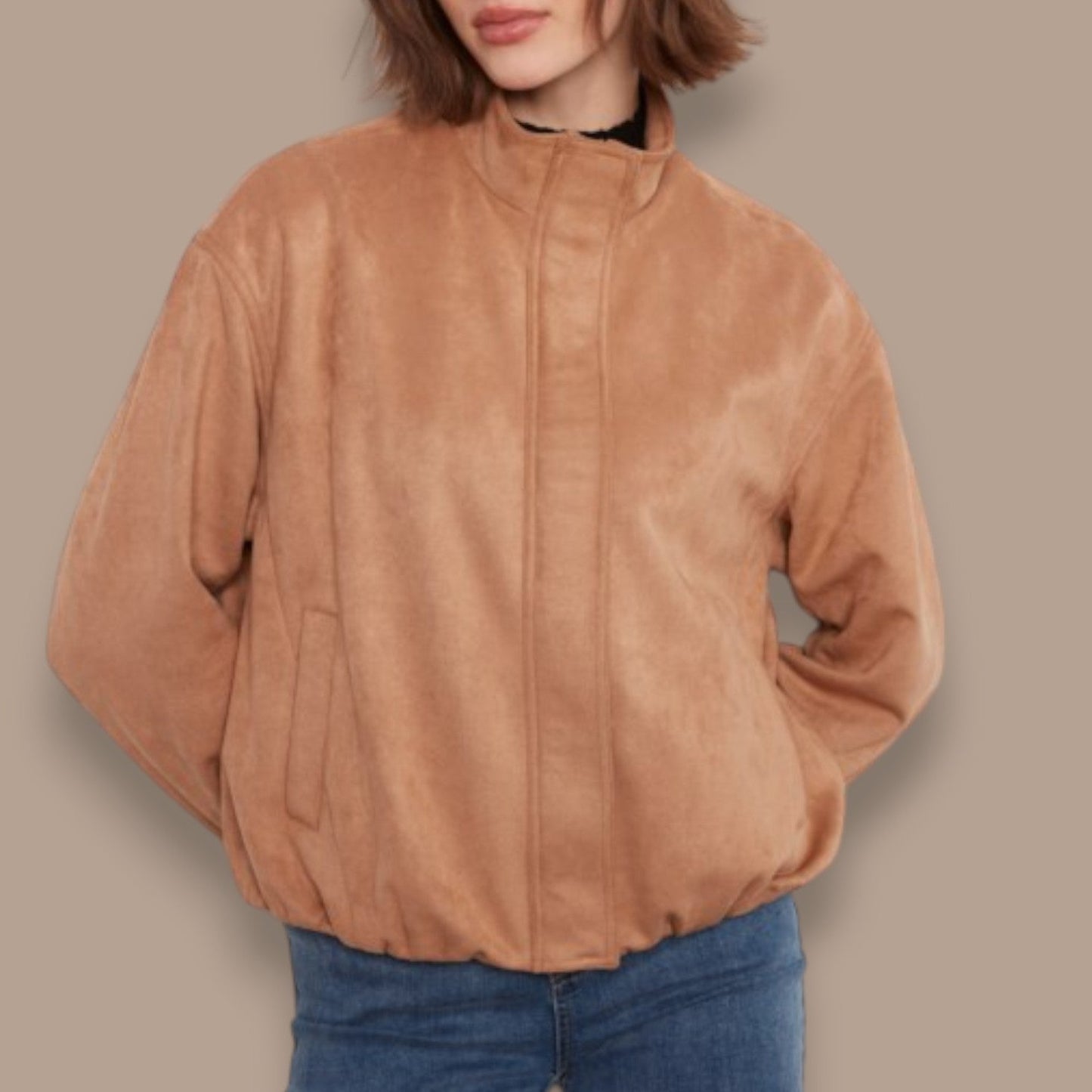 Charlie B - Faux Suede Zip Jacket