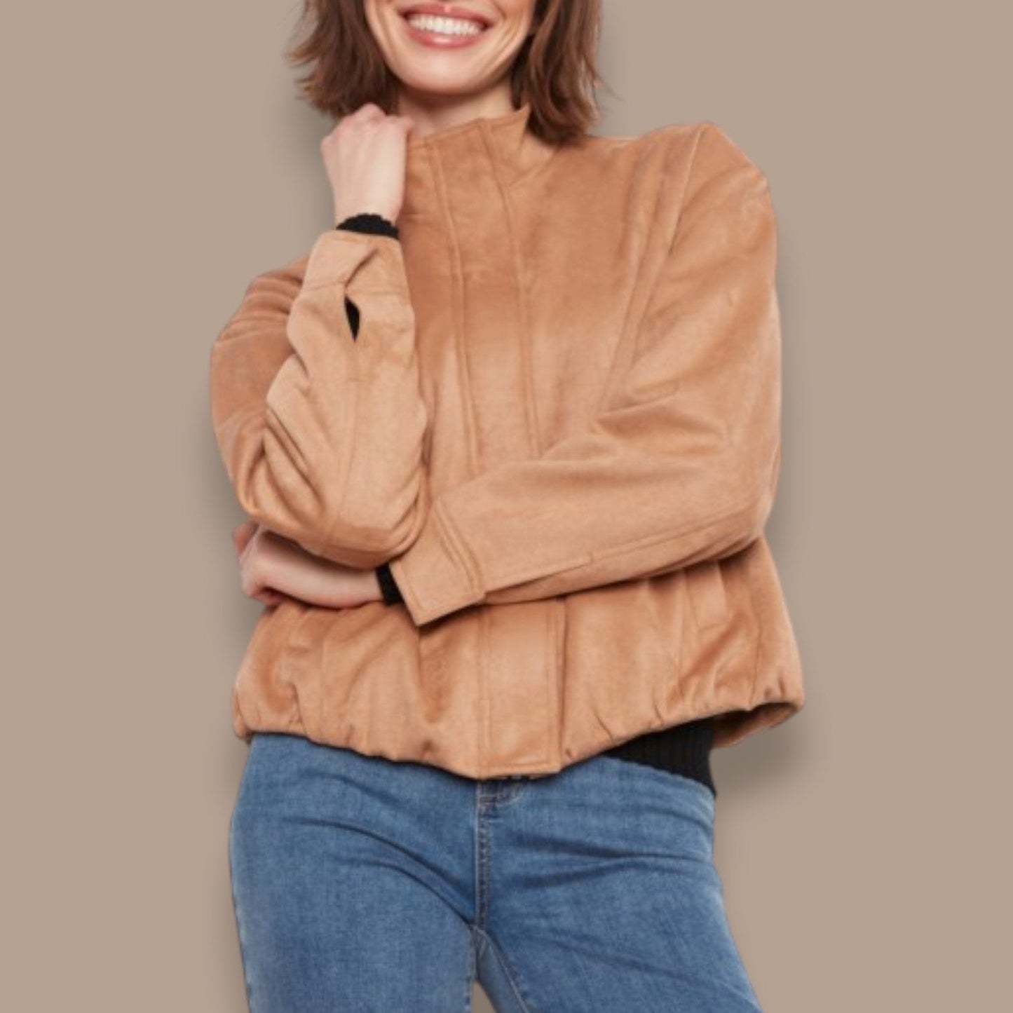 Charlie B - Faux Suede Zip Jacket