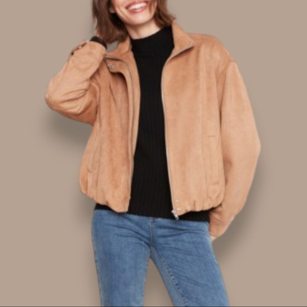 Charlie B - Faux Suede Zip Jacket