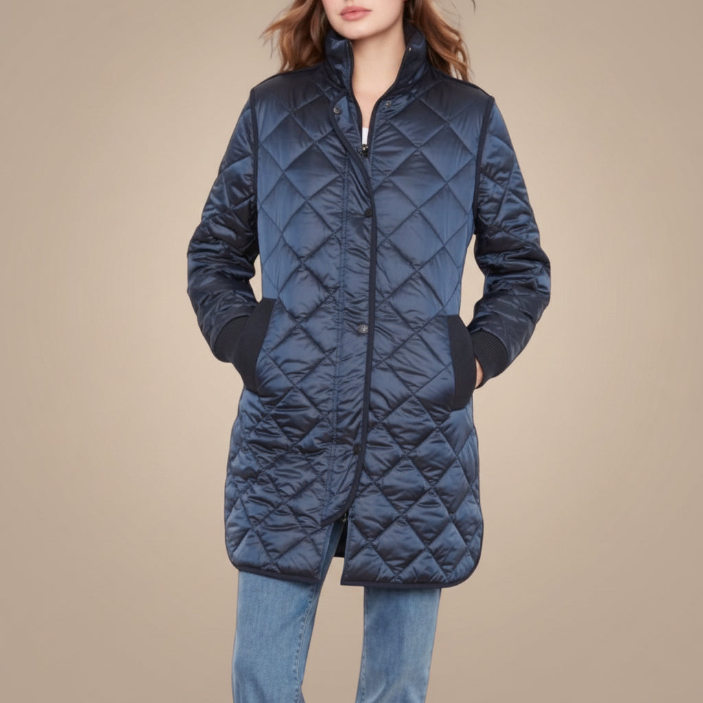 Charlie B - Diamond Quilted Coat With Removable Hood
