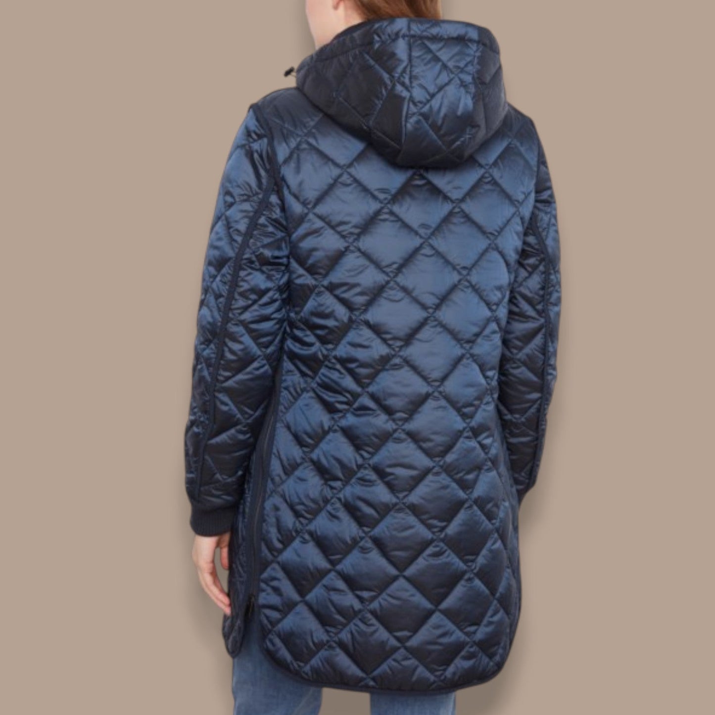 Charlie B - Diamond Quilted Coat With Removable Hood