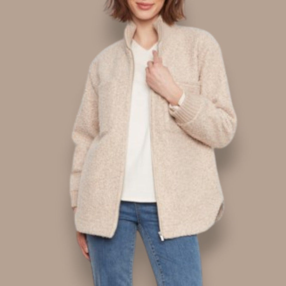 Charlie B - Zipper Front Bouclé Jacket