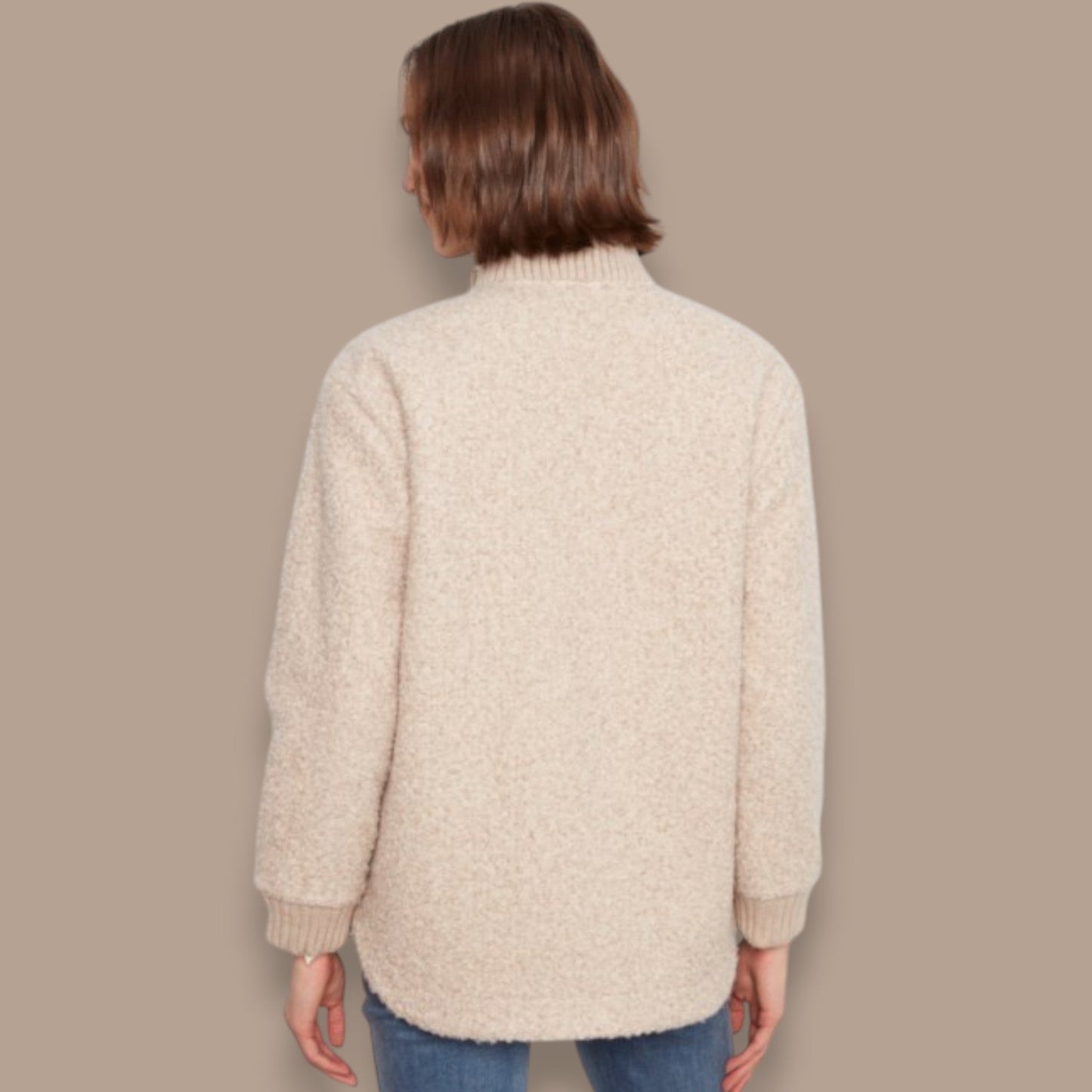 Charlie B - Zipper Front Bouclé Jacket