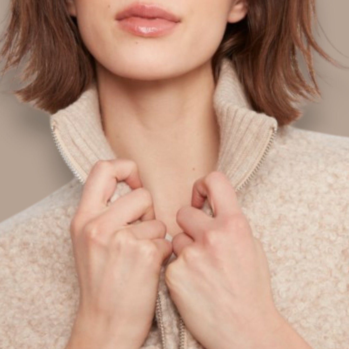 Charlie B - Zipper Front Bouclé Jacket