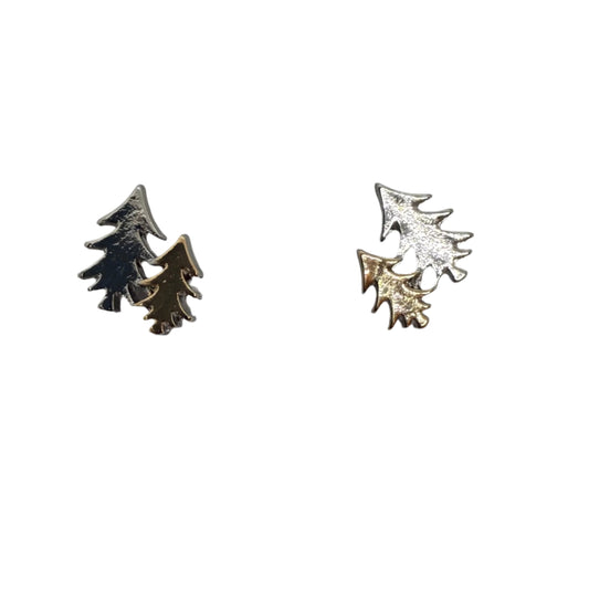 Audrey's - Gold & Silver Christmas Tree Earrings