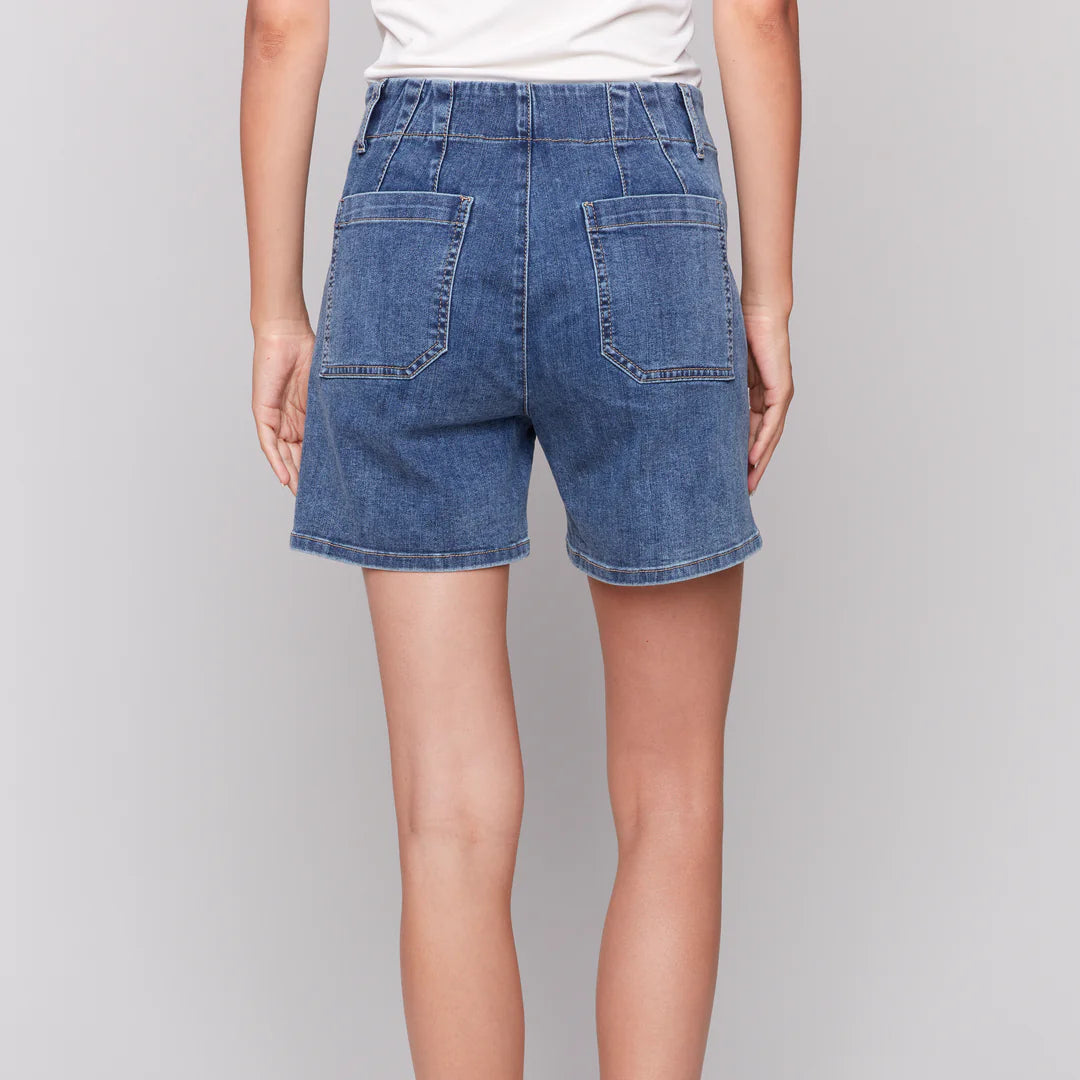 Charlie B - Denim Shorts With Patch Pocket