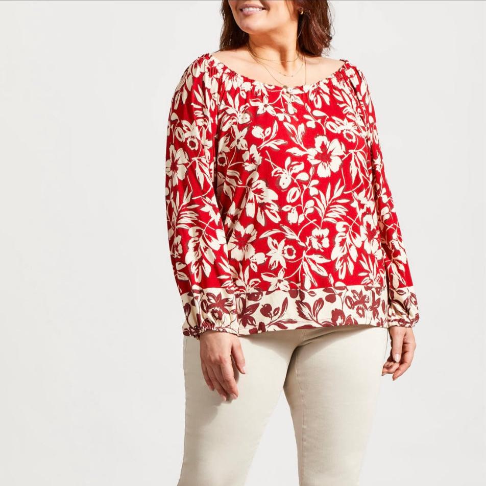 Tribal - Printed Peasant Top (Plus Size)