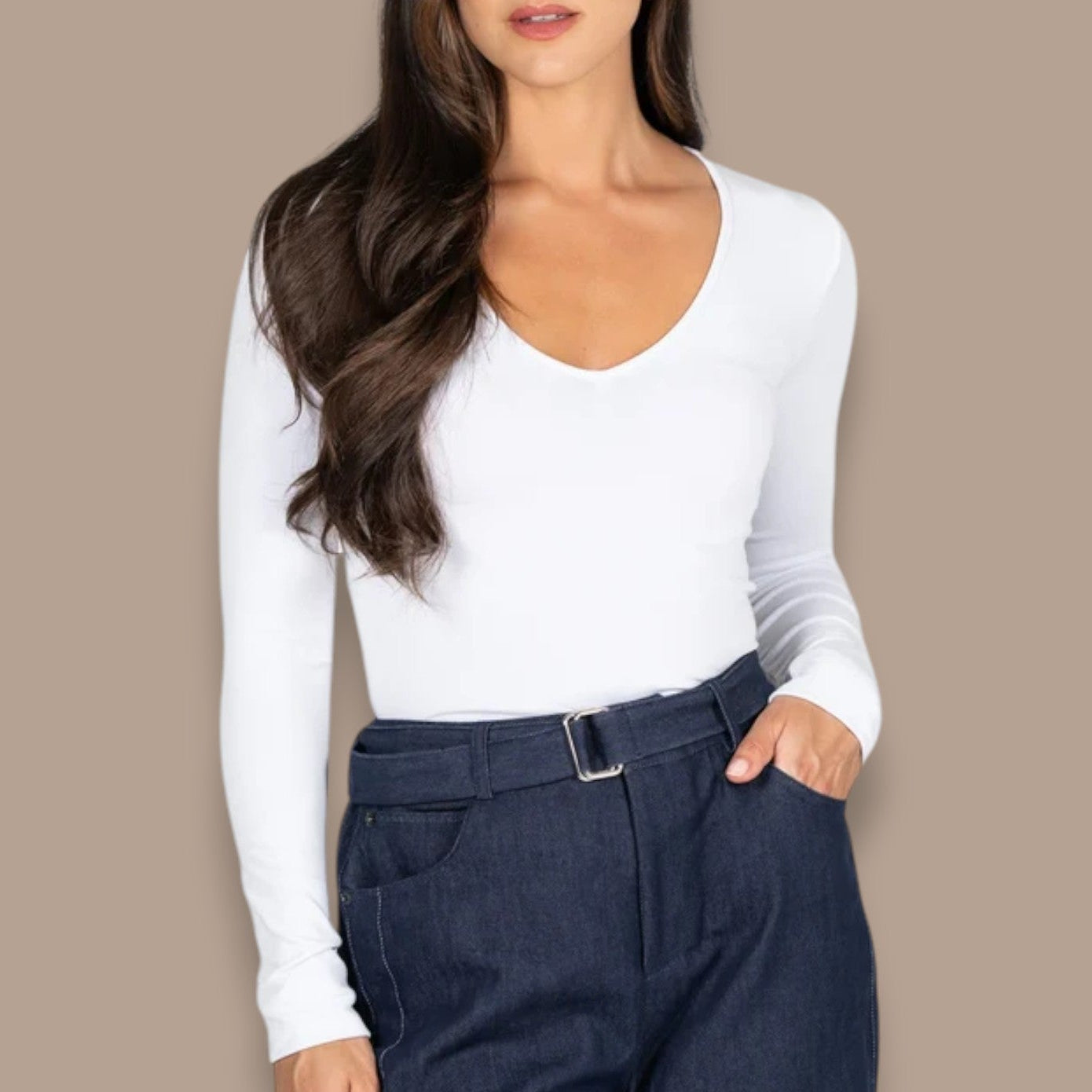 C'est Moi - Bamboo V-Neck Long Sleeve Top