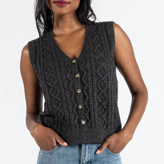 C'est Moi - Button Down Cable Knit Vest