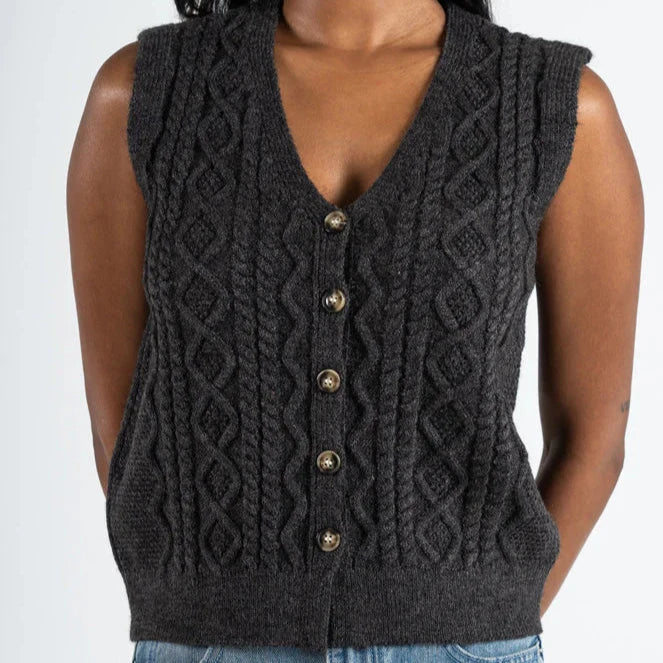 C'est Moi - Button Down Cable Knit Vest