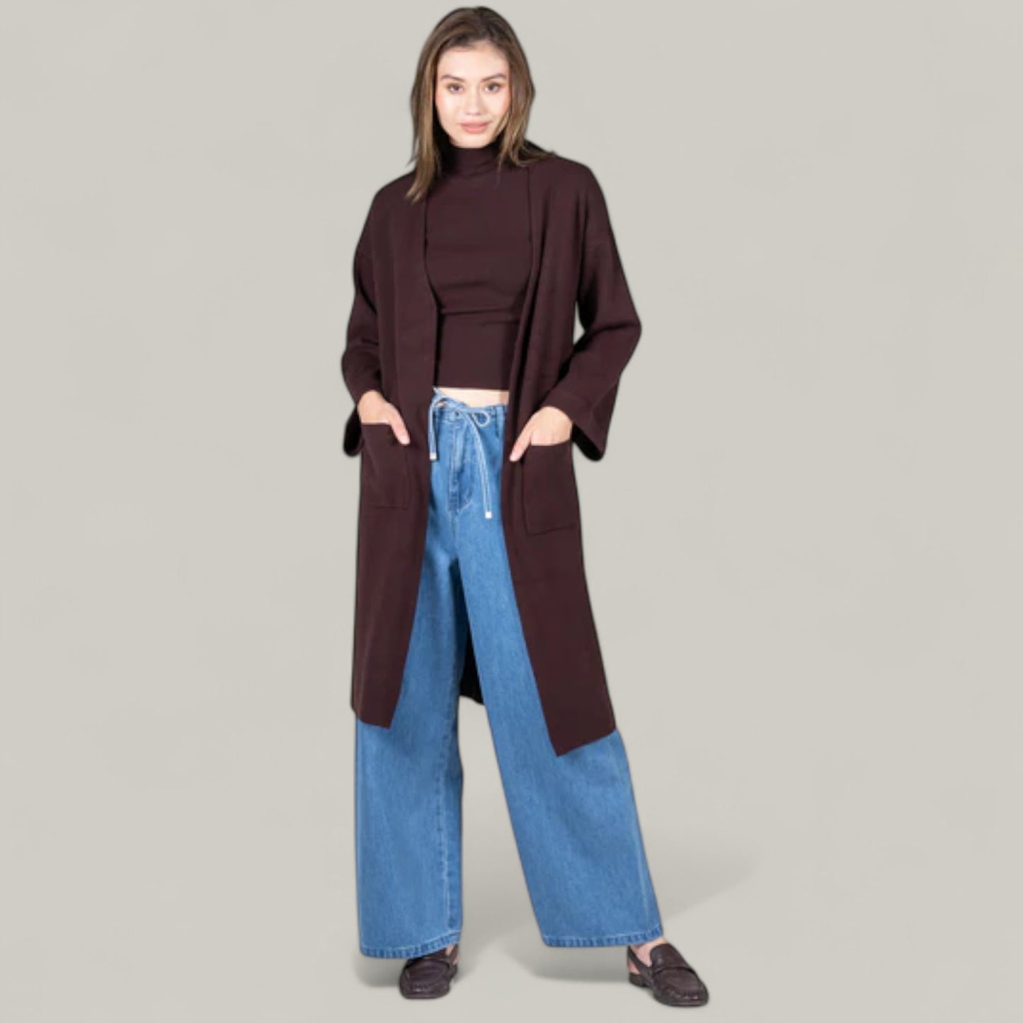 C'est Moi - Viscose Blend Long Knit Cardigan