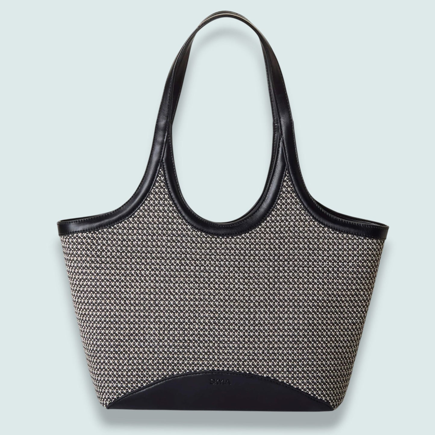 Skyla - Charlotte Large Two-Tone Woven Tote Bag