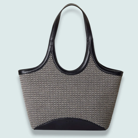 Skyla - Charlotte Large Two-Tone Woven Tote Bag