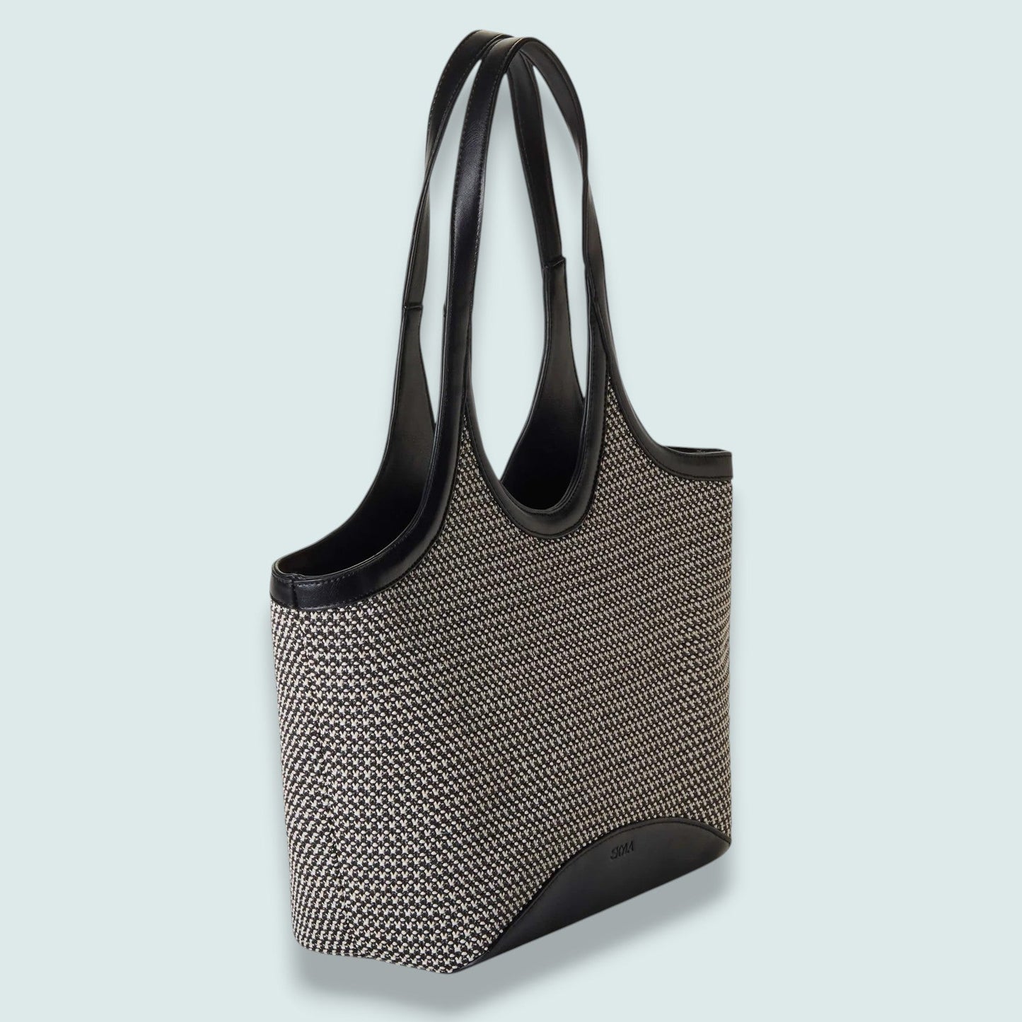 Skyla - Charlotte Large Two-Tone Woven Tote Bag