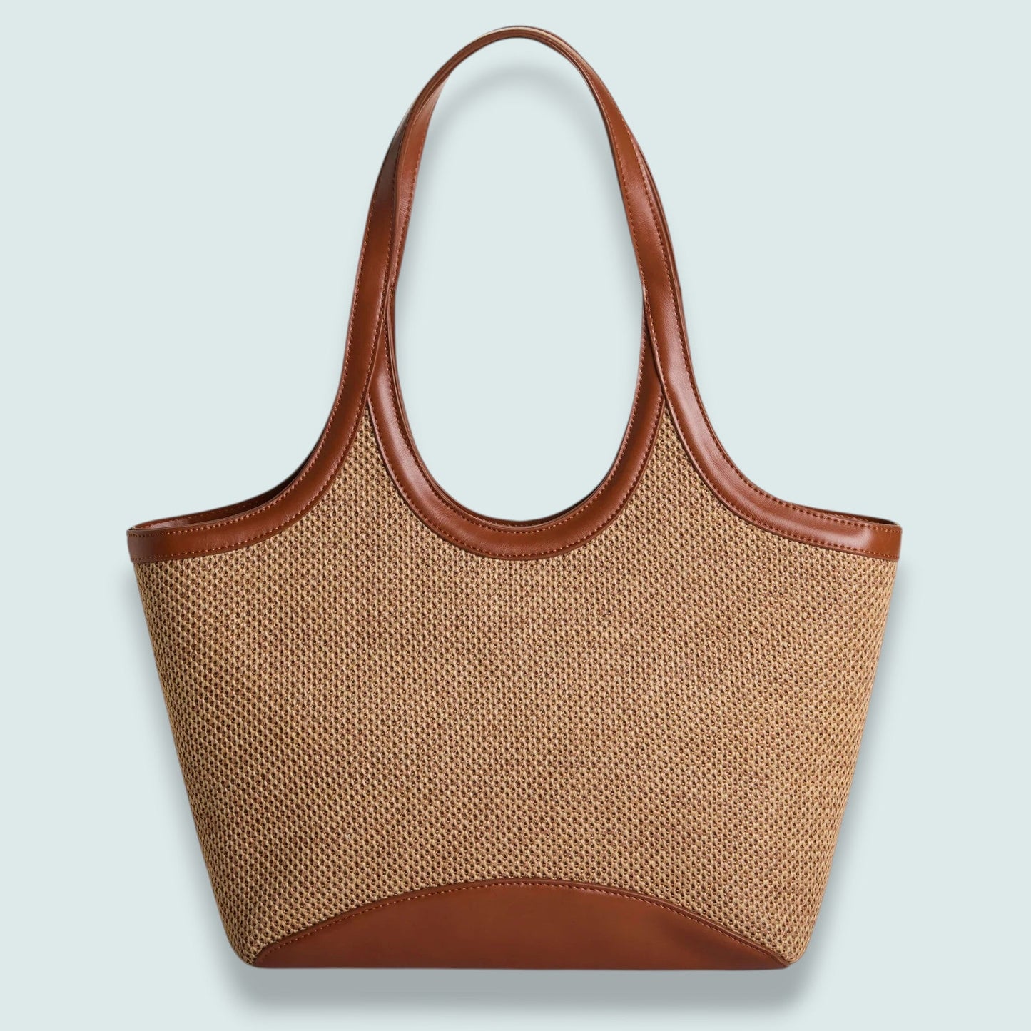 Skyla - Charlotte Large Two-Tone Woven Tote Bag