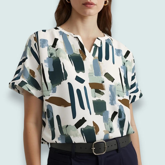 Minkas - Modern Brushstroke Harmony Top