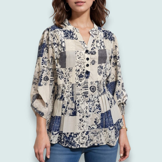 Minkas - Patchwork Breeze Blouse
