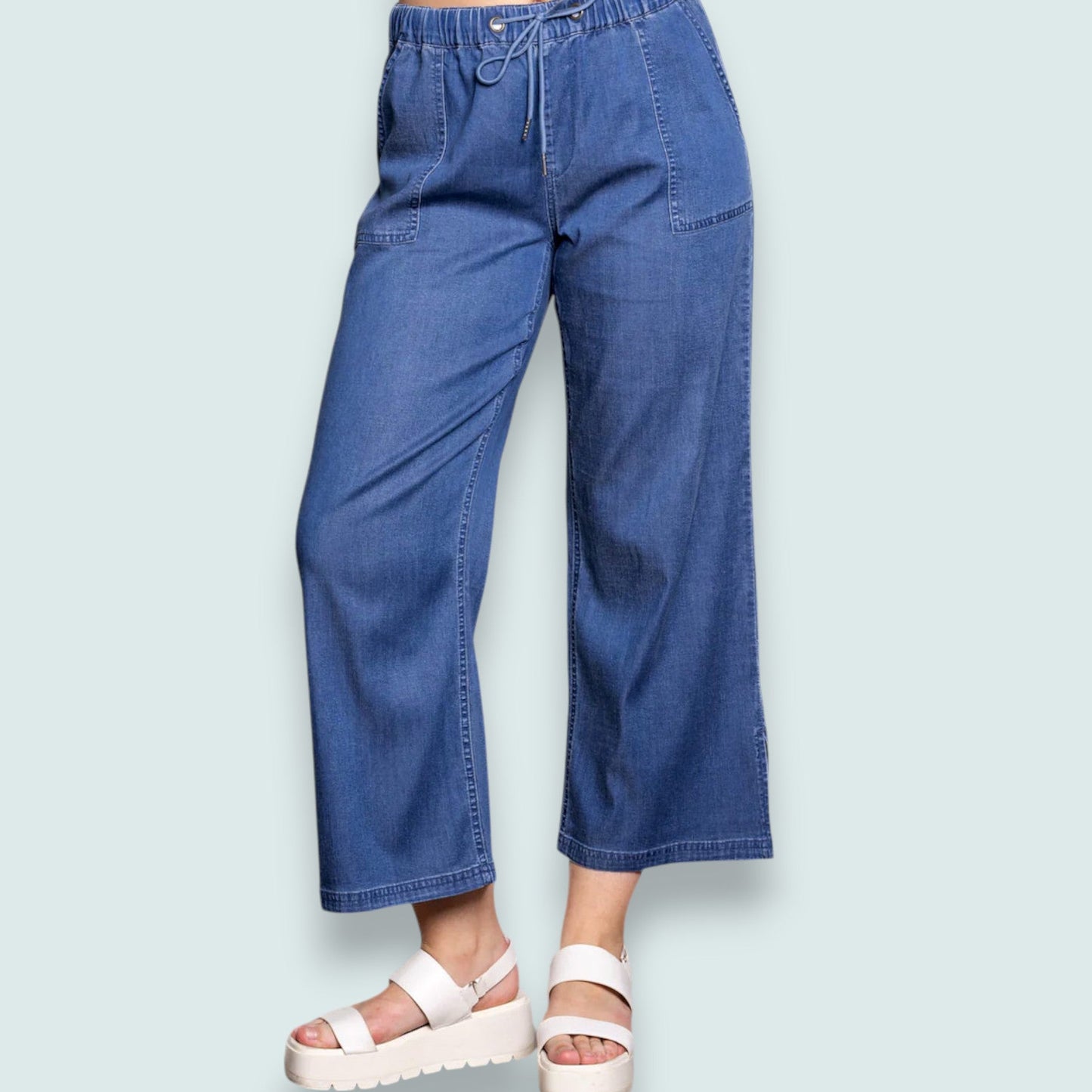 Carreli - Effortless Drawstring Wide Leg Pant