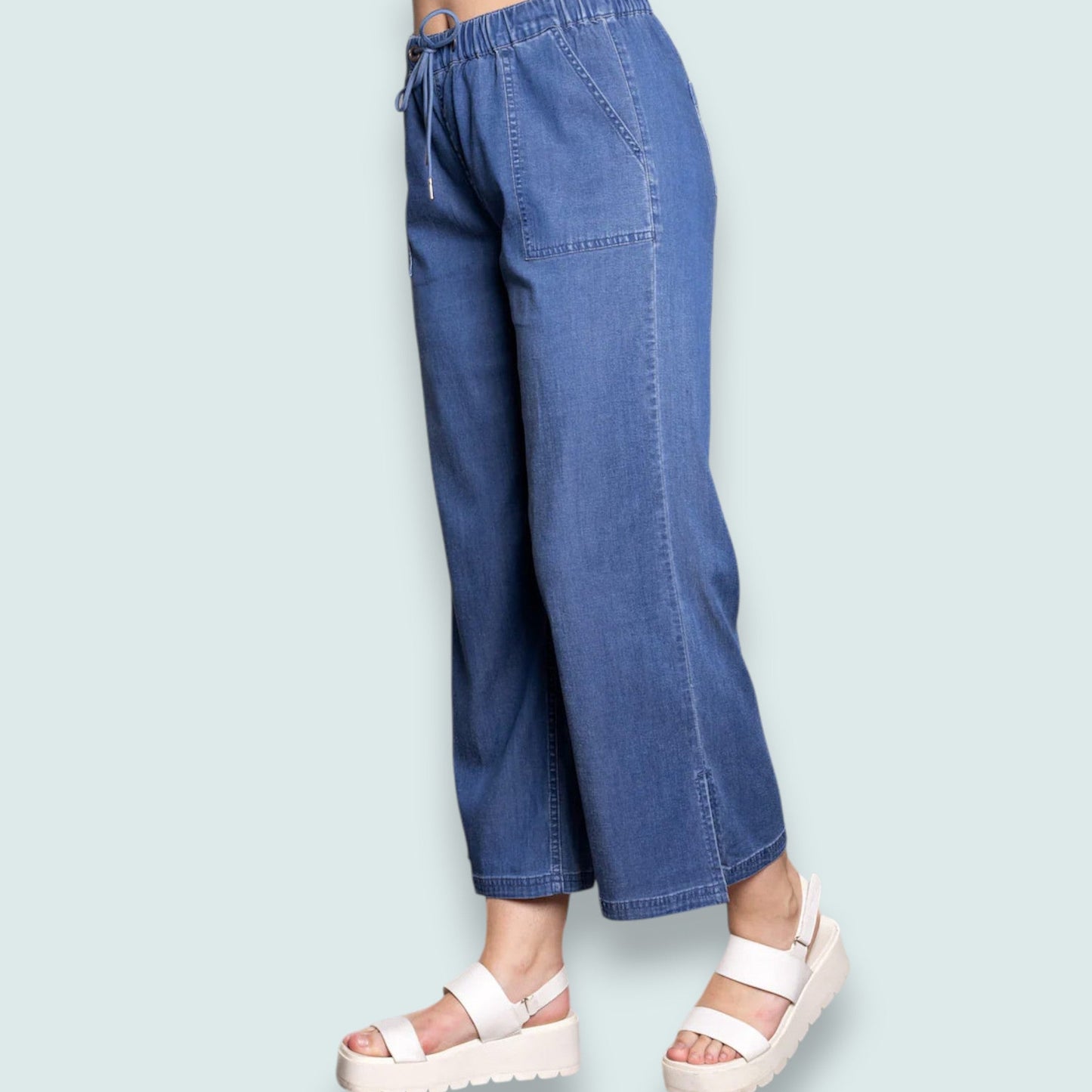 Carreli - Effortless Drawstring Wide Leg Pant