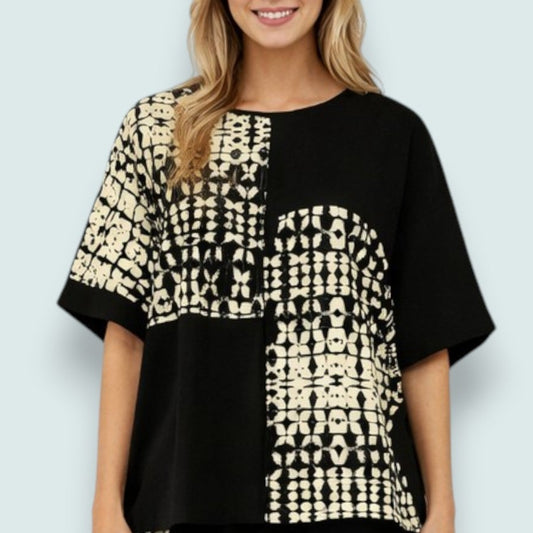 Minkas - Modern Mosaic Patchwork Top
